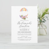 Floral Bouquet Parachute Bridesmaids Luncheon Kaart (Staand voorkant)