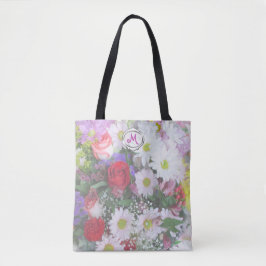 Floral Bouquet Pastel Design Canvas tas