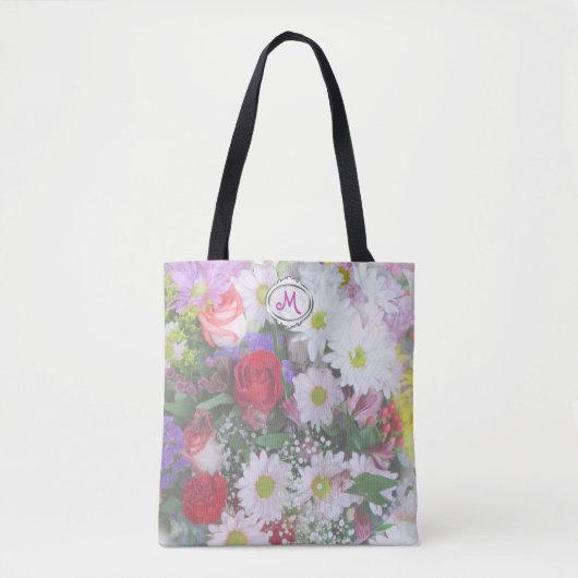 Floral Bouquet Pastel Design Canvas tas (Voorkant)