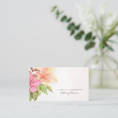 Floral bouquet pastel waterverf bruiloft planner visitekaartje (Staand voorkant)