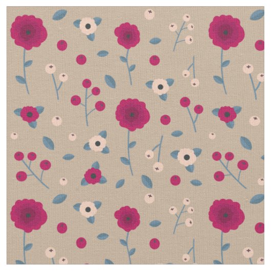 Floral Bouquet Pattern Stof (Close Up)