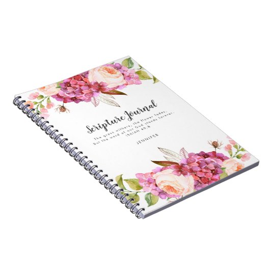 Floral Bouquet Personalized Scriptjournaal Notitieboek (Rechterzijde)