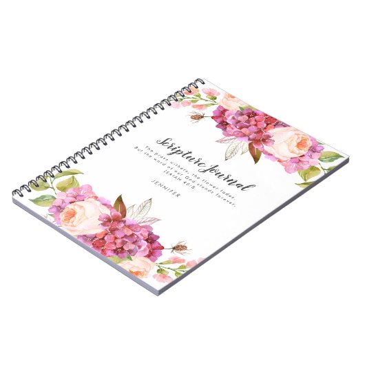 Floral Bouquet Personalized Scriptjournaal Notitieboek (Linkerzijde)
