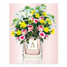 Floral Bouquet Pink Perfume Fles Monogram