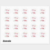 Floral Bouquet Pink Shades Wedding Ronde Sticker (Vel)
