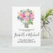 Floral Bouquet Post Wedding Brunch Uitnodigingen (Staand voorkant)