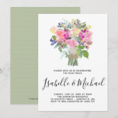 Floral Bouquet Post Wedding Brunch Uitnodigingen (Voorkant / Achterkant)