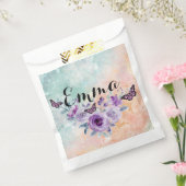 Floral bouquet purple garden bedankzakje (Gezegeld)