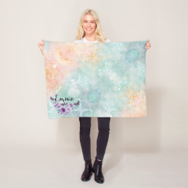 Floral bouquet purple garden fleece deken