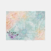 Floral bouquet purple garden fleece deken (Voorkant (Horizontaal))