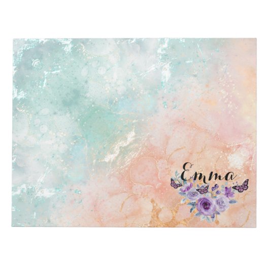 Floral bouquet purple garden notitieblok (Voorkant)