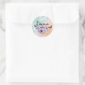 Floral bouquet purple garden ronde sticker (Tas)