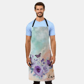 Floral bouquet purple garden schort (Gedragen)