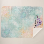 Floral bouquet purple garden sherpa deken (Voorkant (horizontaal))