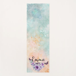 Floral bouquet purple garden yogamat