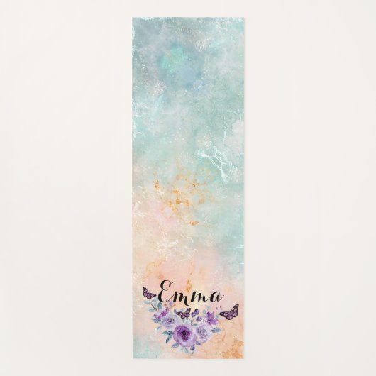 Floral bouquet purple garden yogamat (Voorkant)