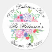 Floral Bouquet Retouradres Label-Seal Ronde Sticker (Voorkant)