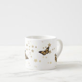 Floral bouquet romantic serenity butterflies espresso kop (Voorkant rechts)