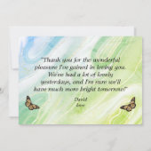 Floral bouquet romantic serenity butterflies kaart (Achterkant)