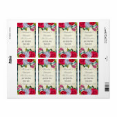 Floral bouquet romantische trouwwijn fles etiket (Full Sheet)