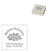 Floral Bouquet, Roos Flowers Arch Address Rubberstempel (Gestempeld)