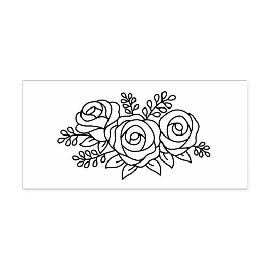 Floral Bouquet, Roos Flowers Posy Rubberstempel (Afrduk)