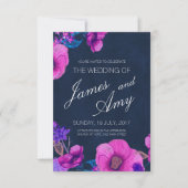 Floral Bouquet - Roze Paars - Uitnodiging voor bru (Voorkant)