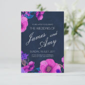 Floral Bouquet - Roze Paars - Uitnodiging voor bru (Staand voorkant)