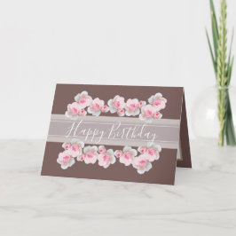Floral Bouquet roze roze roze roze meisje Birthday Kaart