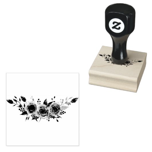 Floral Bouquet Rubberstempel (Gestempeld)