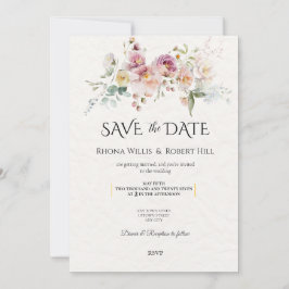 Floral Bouquet Save the Date Wedding Invitation Kaart