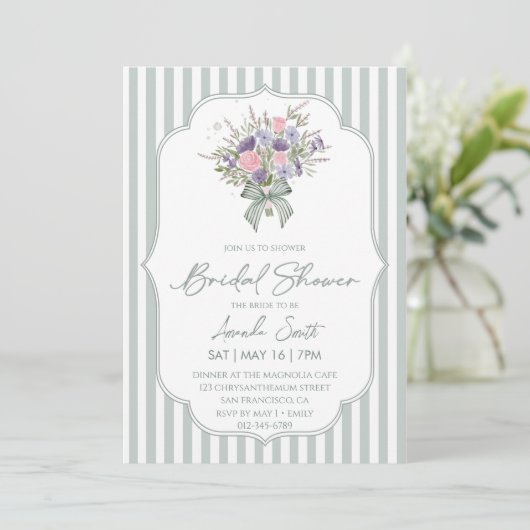  Floral Bouquet Spring Bridal Shower Kaart (Staand voorkant)