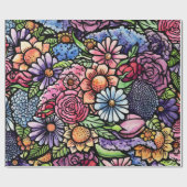 Floral Bouquet Spring Flower Cadeaupapier (Vlak)