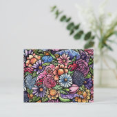 Floral Bouquet Spring Flower Feestdagenkaart (Staand voorkant)