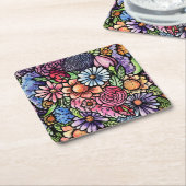 Floral Bouquet Spring Flower Kartonnen Onderzetters (Schuin)