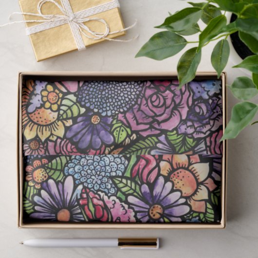 Floral Bouquet Spring Flower Tissuepapier (Geschenk)