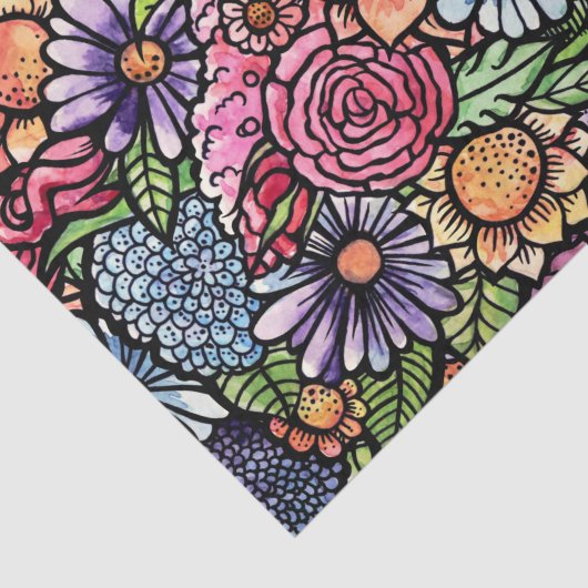 Floral Bouquet Spring Flower Tissuepapier (Detail)