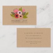 Floral Bouquet Vrouwen Profiel Visitekaartje (Voorkant / Achterkant)