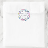 Floral Bouquet Waterverf | Dank u wel Ronde Sticker (Tas)