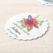  Floral Bouquet Wedding Custom Name Kartonnen Onderzetters (Gekanteld)