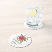  Floral Bouquet Wedding Custom Name Kartonnen Onderzetters (Insitu)
