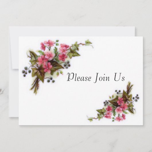 Floral Bouquet Wedding Invitation Kaart (Voorkant)