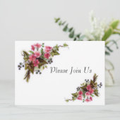 Floral Bouquet Wedding Invitation Kaart (Staand voorkant)
