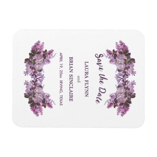 Floral Bouquet Wedding Save the Date Magneet (Horizontaal)