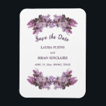 Floral Bouquet Wedding Save the Date Magneet<br><div class="desc">Floral Bouquet Wedding Save The Date in an elegant dark lavender script font with your names and bruiloft date. Voor verdere aanpassing,  te klikken gelieve de verbinding "van het Personaliseren"en ons ontwerphulpmiddel te gebruiken om deze sjabloon te wijzigen.</div>