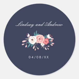 Floral Bouquet Wedding Seal Ronde Sticker