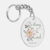 Floral Bouquet, wees sterk in de Bijbelse Verse va Sleutelhanger (Voorkant Links)