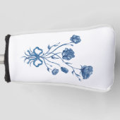 Floral Bouquet With Blue Bow Golf Head Cover (Voorkant)