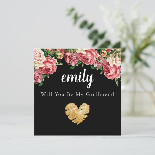 Floral Bouquet zal je mijn Vriendin Kaart zijn (Staand voorkant)