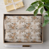 Floral Bouquets and Autumn Plaid 3 Sheets Tissuepapier (Geschenk)